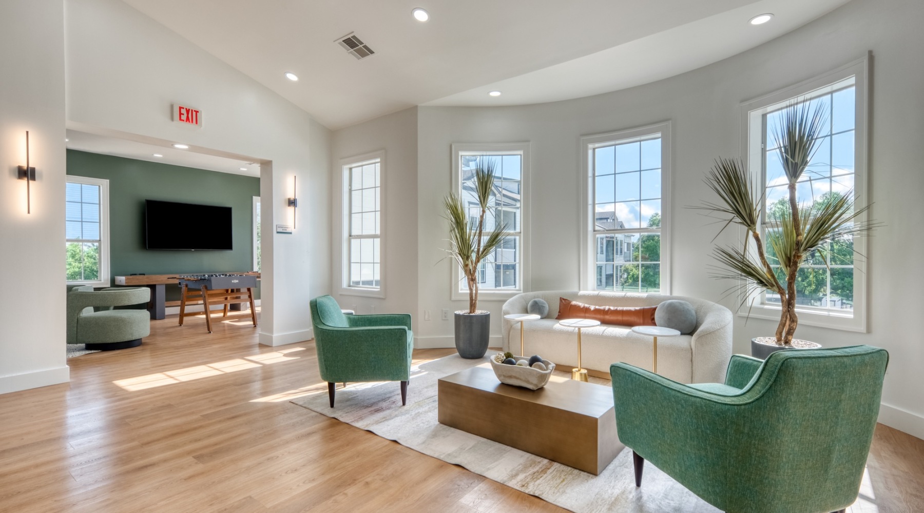 lobby with seating and natural lighting
